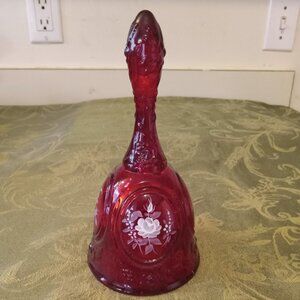 Fenton Hand Painting Red Bell